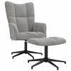 vidaXL Scaun de relaxare cu taburet, gri deschis, catifea