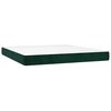 vidaXL Pat box spring cu saltea, verde &icirc;nchis, 160x200 cm, catifea