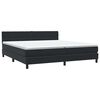 vidaXL Pat box spring cu saltea, negru, 200x220 cm, catifea