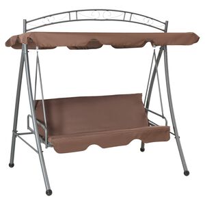 vidaXL Balansoar de exterior extensibil cu copertină, cafeniu