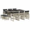 vidaXL Set mobilier de grădină cu perne 11 piese gri deschis poliratan