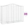 vidaXL Coșuri gabion arcuite 9 buc, 200x50x140/160 cm, fier galvanizat