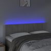 vidaXL Tăblie de pat cu LED, gri deschis, 144x5x78/88 cm, catifea