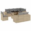 vidaXL Set canapele de grădină, 9 piese, cu perne, bej, poliratan