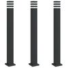 vidaXL Lămpi exterioare de podea cu priză 3 buc. negru 110 cm aluminiu