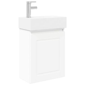 vidaXL Unitate de baie cu robinet Alb 45,5 x 22,5 x 84 cm