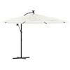 vidaXL Umbrelă soare de grădină st&acirc;lp din oțel, alb 269x269x235cm