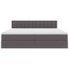 vidaXL Pat cu saltea și spațiu de depozitare Gri 200 x 200 cm