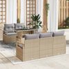 vidaXL Set de canapele pentru grădină cu pernă 6 pcs Bej Rattan poli