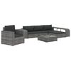 vidaXL Set mobilier de grădină cu perne, 8 piese, gri, poliratan