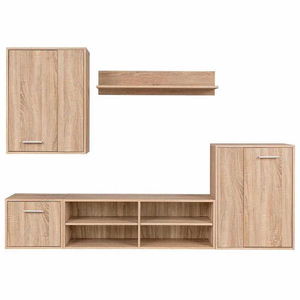 vidaXL Set comodă TV Pe perete 5 pcs Stejar sonoma 221 x 30 x 80 cm