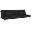 vidaXL Canapea extensibilă cu 2 locuri, 2 perne, negru, textil