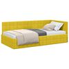 vidaXL Cadru de pat colțar cu headboard Galben 90 cm x 200 cm Catifea