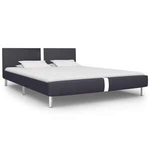 vidaXL Cadru de pat, negru, 120 x 200 cm, piele ecologică
