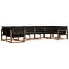 vidaXL Set de canapele de exterior 7 buc. Natural și Negru