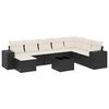 vidaXL Set mobilier de grădină cu perne, 9 piese, negru, poliratan