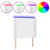 vidaXL Tăblie de pat cu LED, alb, 83x16x118/128 cm, piele ecologică