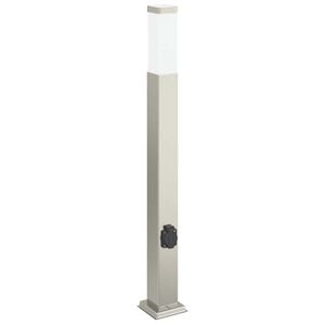 vidaXL St&acirc;lp luminos cu priză 80 cm oțel inoxidabil IP44