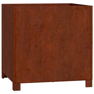 vidaXL Jardinieră cu picioare, ruginiu, 50x50x50 cm, oțel corten