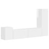 vidaXL Set comodă TV Pe perete 4 pcs Alb lucios Lemn compozit