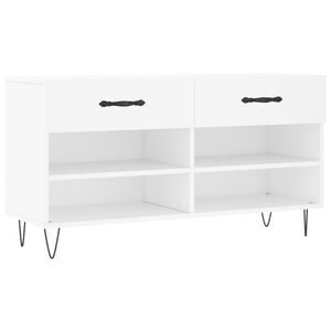 vidaXL Bancă de pantofi, alb, 102x35x55 cm, lemn prelucrat