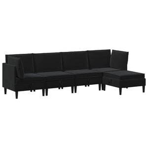 vidaXL Set de mobilier pentru living 5 buc. Negru Catifea