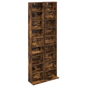 vidaXL Dulap pentru CD-uri 2 buc. Stejar fumuriu 33 x 23,5 x 175 cm