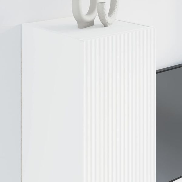 vidaXL Dulap TV de perete 2 pcs Alb 30 x 31 x 80 cm Lemn compozit