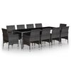 vidaXL Set mobilier de grădină, 11 piese, gri, poliratan
