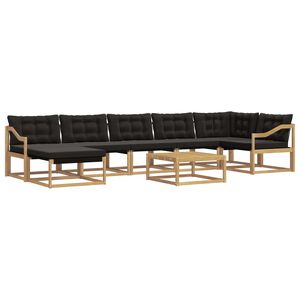 vidaXL Set de canapele de exterior 8 buc. Alb și negru