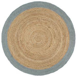 vidaXL Covor lucrat manual cu margine verde măsliniu, 210 cm, iută