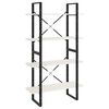 vidaXL Bibliotecă cu 4 rafturi, alb, 80x30x140 cm, lemn masiv de pin