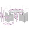 vidaXL Set bistro de grădină cu perne, 5 piese, negru, poliratan