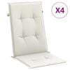 vidaXL Perne scaun spătar &icirc;nalt, 4 buc. melanj crem 120x50x4 cm textil