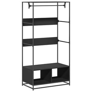 vidaXL Șifonier, negru, 90x50x180 cm, lemn prelucrat