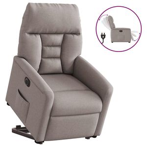 vidaXL Fotoliu electric rabatabil cu ridicare, gri taupe, textil