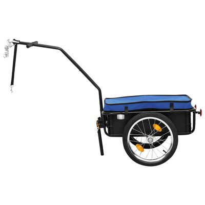 vidaXL Remorcă de bicicletă/Căruț de mână, albastru, 155x60x83cm, oțel