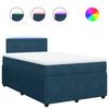 vidaXL Pat box spring cu saltea, albastru, 120x200 cm, catifea