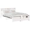 vidaXL Cadru de pat cu raft Alb 150 x 200 cm Lemn masiv de pin