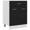 vidaXL Dulap inferior cu sertar &ldquo;Lyon&rdquo;, negru, 60x46x81,5 cm