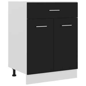 vidaXL Dulap inferior cu sertar &ldquo;Lyon&rdquo;, negru, 60x46x81,5 cm
