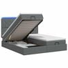vidaXL Pat Ottoman cu Saltea și LED Gri &icirc;nchis 180 x 200 cm Țesătură
