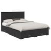 vidaXL Cadru de pat cu sertar Negru 135 x 190 cm Lemn prelucrat