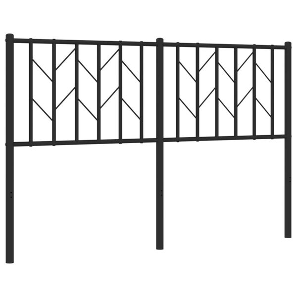 vidaXL Tăblie de pat de schimb metalică, negru, 135 cm