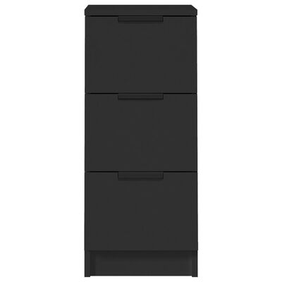 vidaXL Servante, 2 buc., negru, 30x30x70 cm, lemn prelucrat