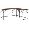 vidaXL Birou, stejar maro, 149x149x75 cm, lemn prelucrat