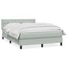 vidaXL Pat box spring cu saltea, gri deschis, 160x210 cm, catifea
