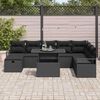 vidaXL Set de canapele pentru grădină cu pernă 9 pcs Negru Rattan poli