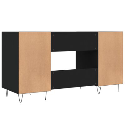 vidaXL Birou, negru, 140x50x75 cm, lemn compozit