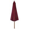 vidaXL Umbrelă de soare de exterior, st&acirc;lp lemn, roșu burgund, 330 cm